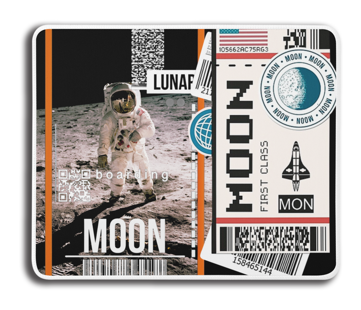 Ticket To The Moon Collage Mousepad