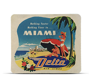 Delta Air Lines Miami Bag Sticker Mousepad