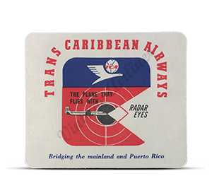 Trans Caribbean Airways Vintage Bag Sticker Mousepad