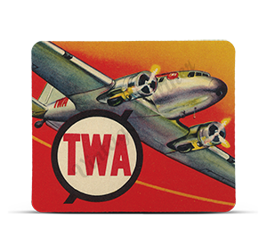 TWA 1940's Vintage Bag Sticker Mousepad