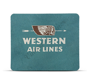 Western Airlines Vintage 1940's Bag Sticker Mousepad