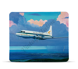 Frontier Airlines 580 Over the Rockies Mousepad by Rick Broome
