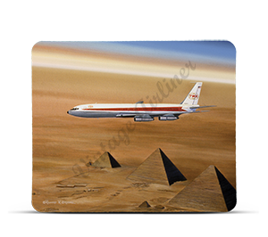 TWA 707 Over the Pyramids Mousepad by Rick Broome
