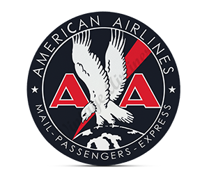 American Airlines Vintage 30's Mail Passenger Logo Round Mousepad