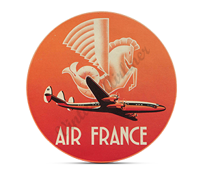 Air France Constellation Vintage Bag Sticker Round Mousepad