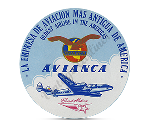 Avianca Airways Vintage Bag Sticker Round Mousepad
