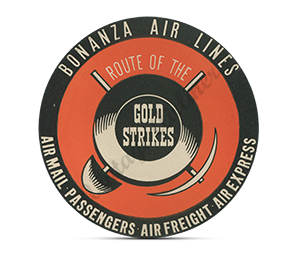 Bonanza Air Service Vintage Bag Sticker Round Mousepad