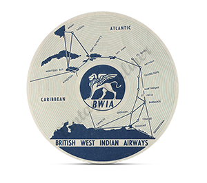 BWIA West Indies Airways Vintage Bag Sticker Round Mousepad