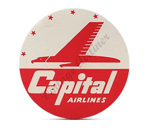 Capital Airlines Vintage Bag Sticker Round Mousepad