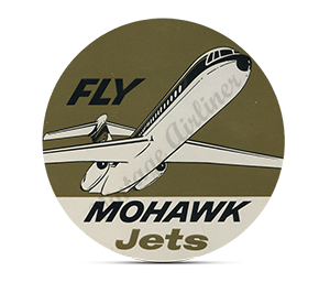 Mohawk Airlines Vintage Bag Sticker Round Mousepad