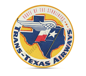 Trans Texas Airways 1949 Bag Sticker Round Mousepad