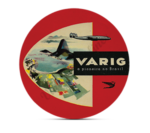 Varig Airlines 1950's Bag Sticker Round Mousepad