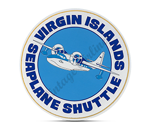 Virgin Islands Seaplane Shuttle Bag Sticker Round Mousepad