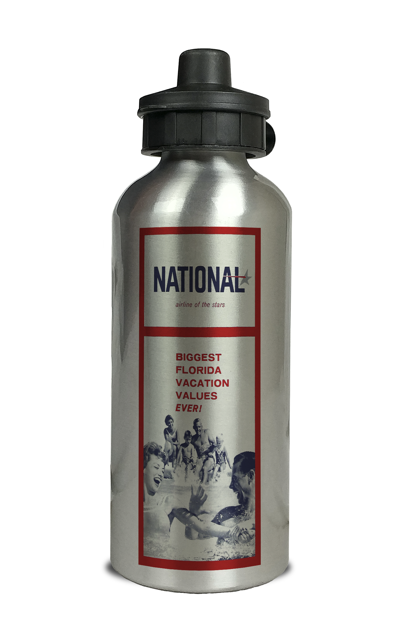 National Airlines Vintage Timetable Cover Aluminum Water Bottle