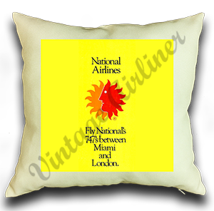 Fly National Airlines Timetable Cover Pillow Case Cover