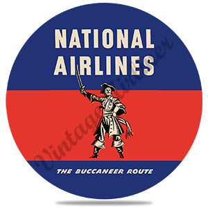 National Airlines 1950's Vintage Round Sandstone Coaster