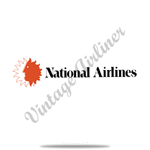National Airlines Small Logo Round Sandstone Coaster