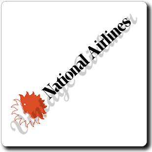 National Airlines Small Logo Square Sandstone Coaster