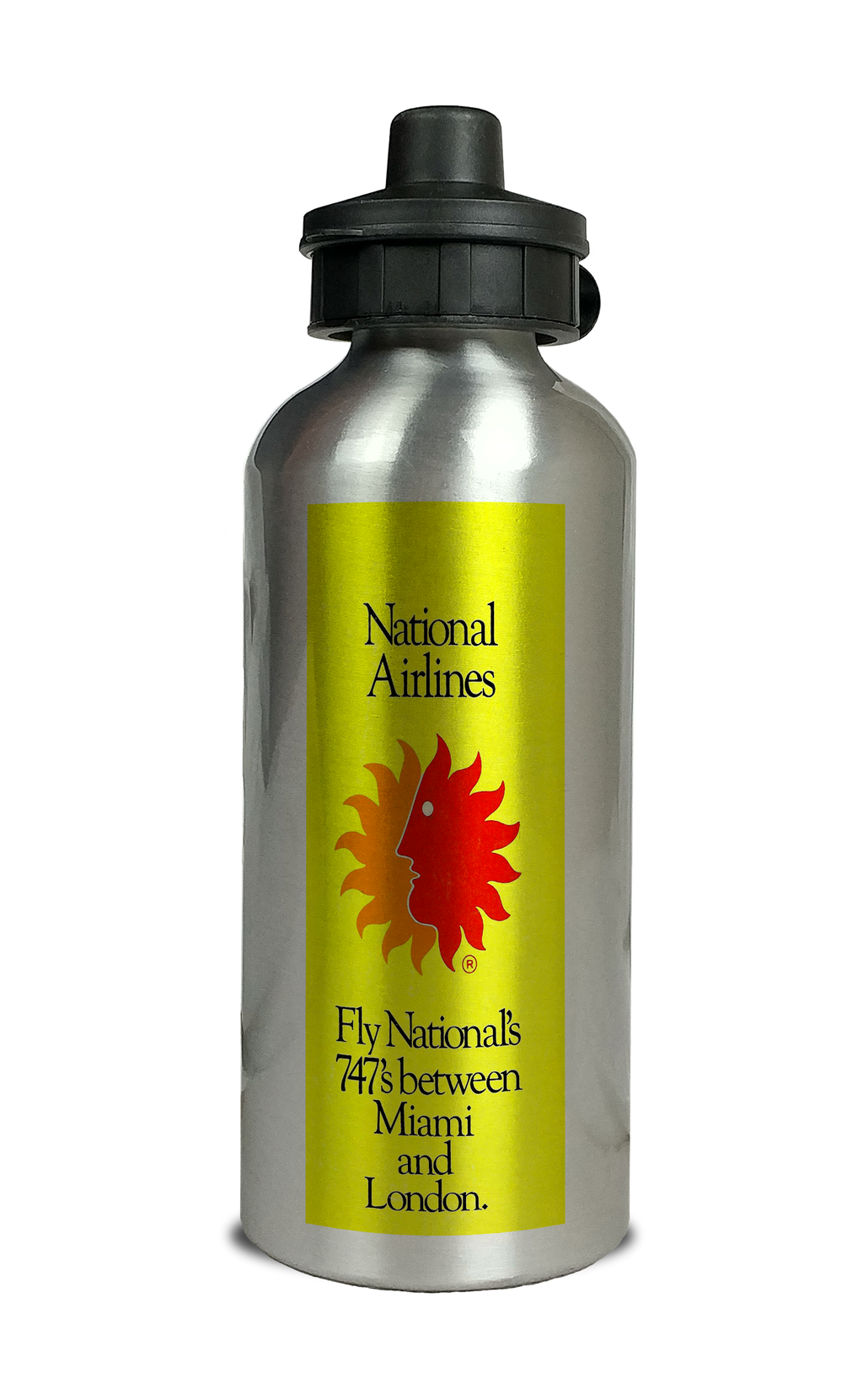 Fly National Airlines Timetable Cover Aluminum Water Bottle