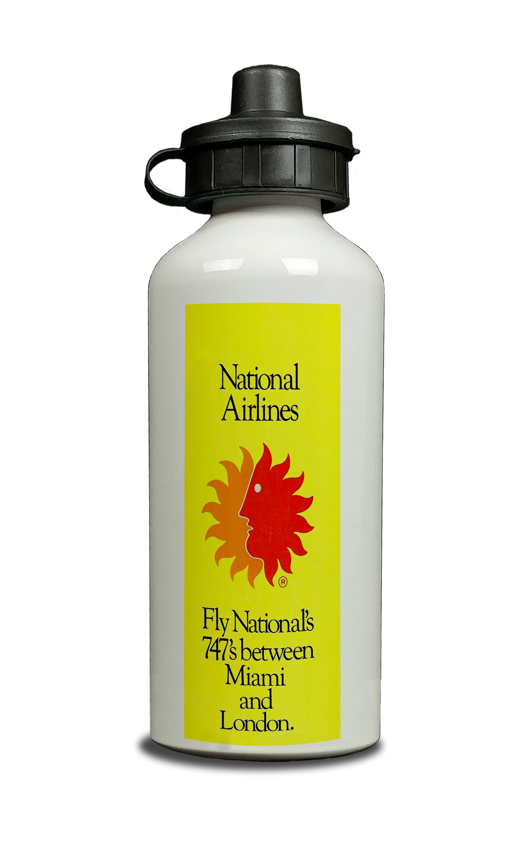 Fly National Airlines Timetable Cover Aluminum Water Bottle