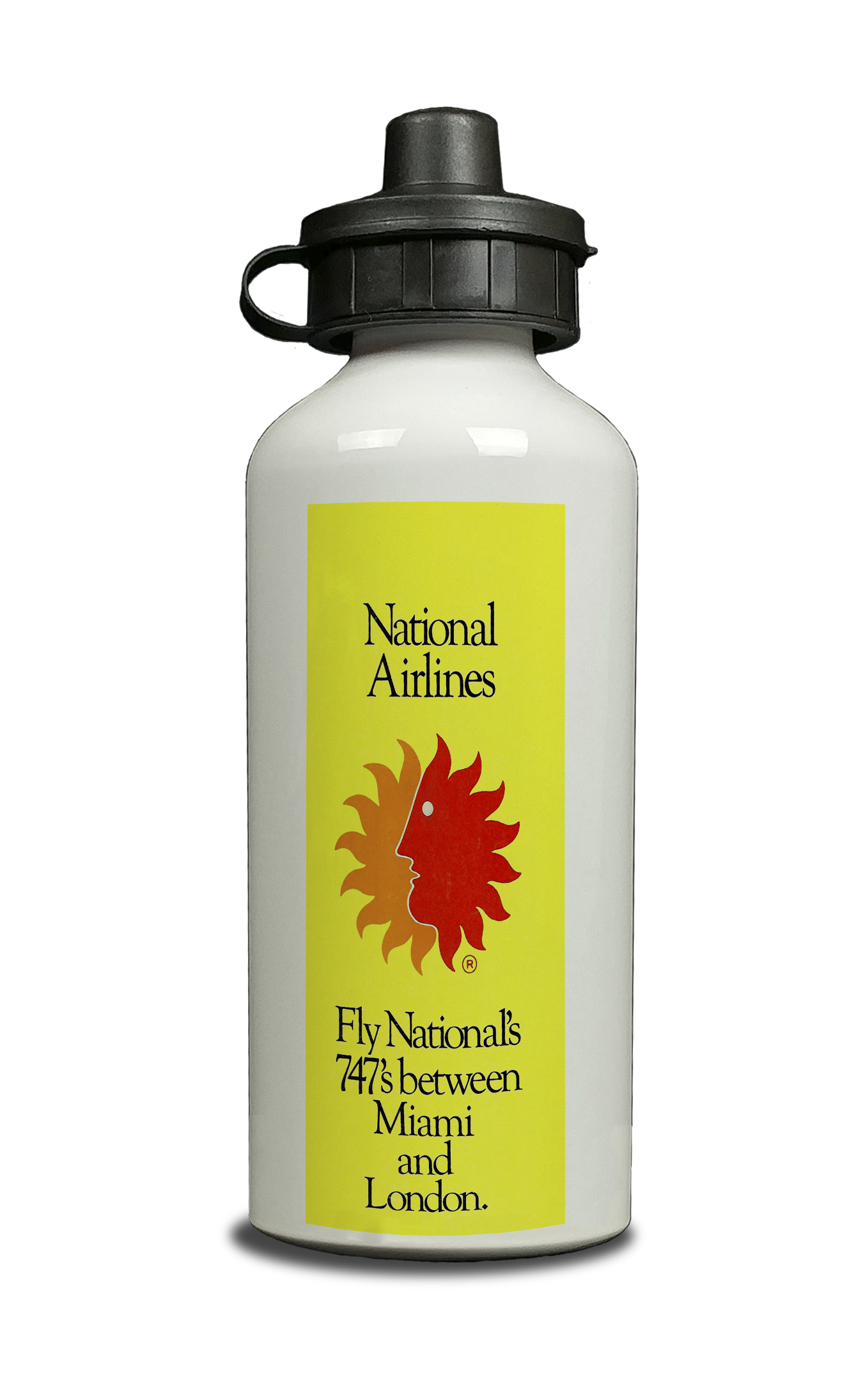 Fly National Airlines Timetable Cover Aluminum Water Bottle