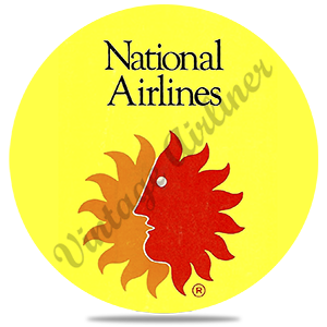 Fly National Airlines Timetable Cover Bag Sticker Round Sandstone Coaster