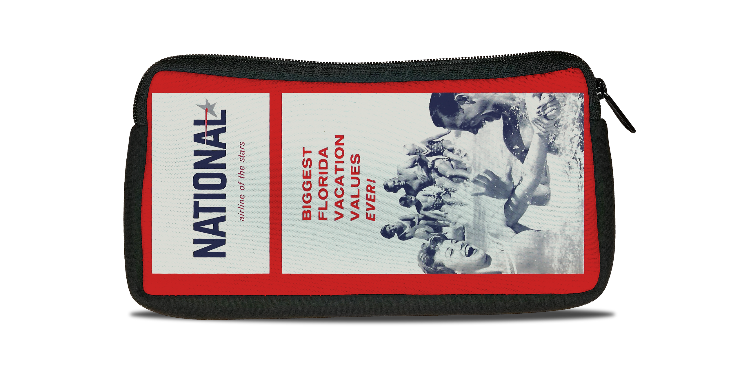 National Airlines Vintage Timetable Cover Bag Sticker Travel Pouch