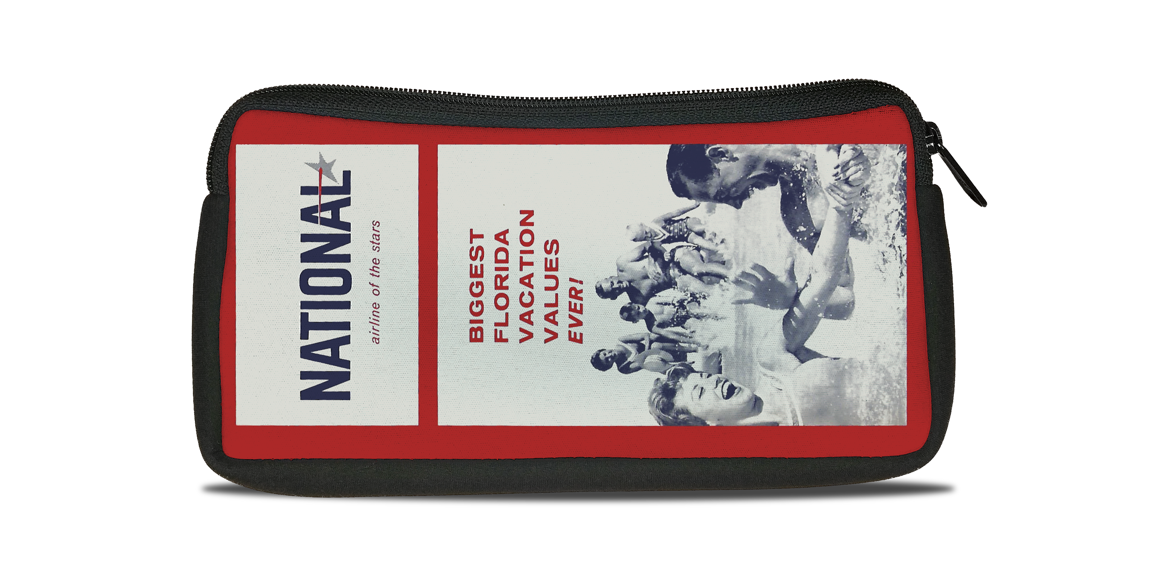 National Airlines Vintage Timetable Cover Bag Sticker Travel Pouch