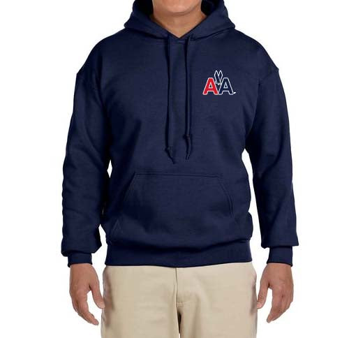 American Airlines Old AA Navy Logo Hooded Sweatshirt - Left Chest Embroidered