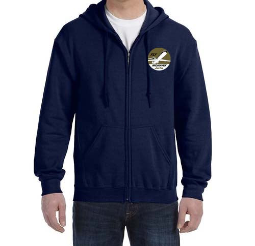 Mohawk Airlines Zipped Hooded Sweatshirt Embroidered
