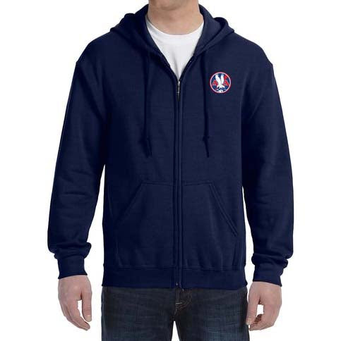 American Airlines 1930's AA Logo Zipped Hooded Sweatshirt Embroidered