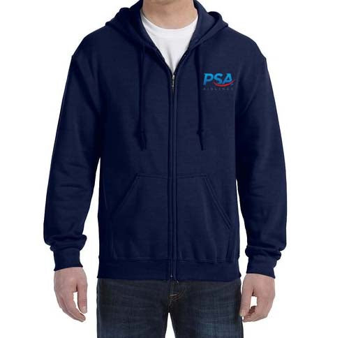 New PSA Logo Zipped Hooded Sweatshirt Embroidered