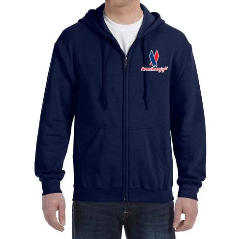 American Eagle Zipped Hooded Sweatshirt Embroidered