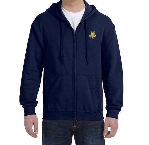 American Airlines 1940's AA Logo Zipped Hooded Sweatshirt Embroidered