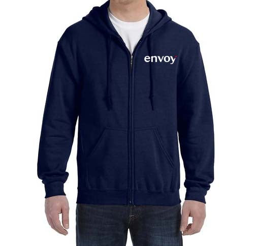 Envoy Airlines Zipped Hooded Sweatshirt Embroidered