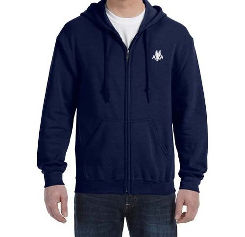 American Airlines 1940's AA Logo Zipped Hooded Sweatshirt Embroidered