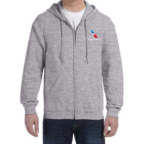 American Airlines 2013 Logo Embroidered Zipped Hooded Sweatshirt