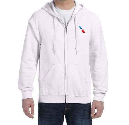 American Airlines 2013 Logo Embroidered Zipped Hooded Sweatshirt