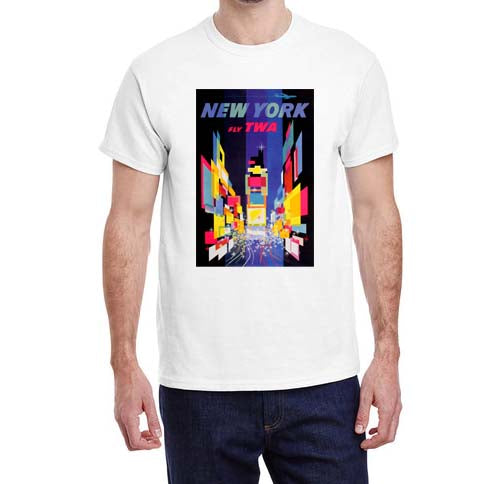 Vintage New York City TWA Travel Poster T-shirt