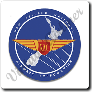 New Zealand National Airways Square Sandstone Coaster