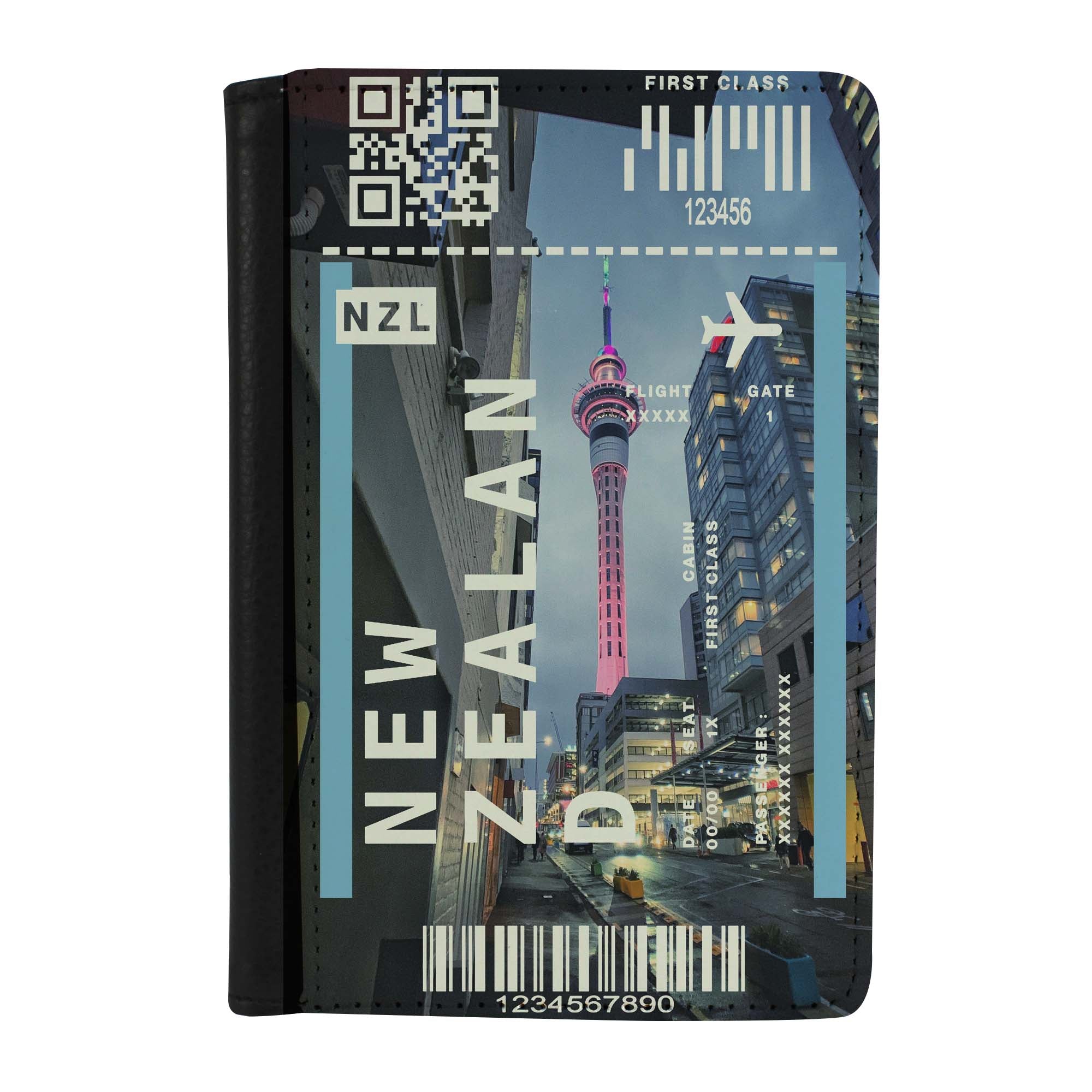 Destination Boarding Ticket - New Zealand - Passport Case