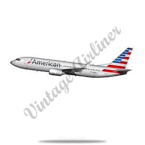 AA 737 New Livery Round Sandstone Coaster