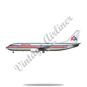 AA 737 Old Livery Round Sandstone Coaster