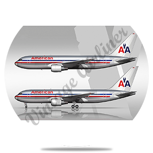 AA 767 Old Livery Round Sandstone Coaster