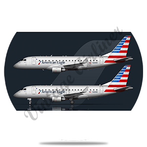 AA ERJ-175 New Livery Round Sandstone Coaster