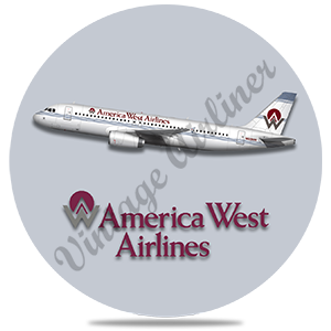 America West A320 Round Sandstone Coaster