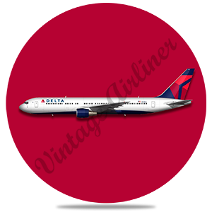 Delta Air Lines 767 Round Sandstone Coaster