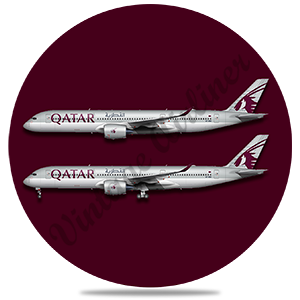Qatar A350-900 Round Sandstone Coaster