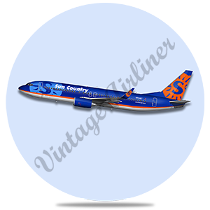 Sun Country 737 Round Sandstone Coaster