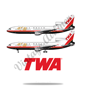 TWA L-1011 Last Livery Round Sandstone Coaster
